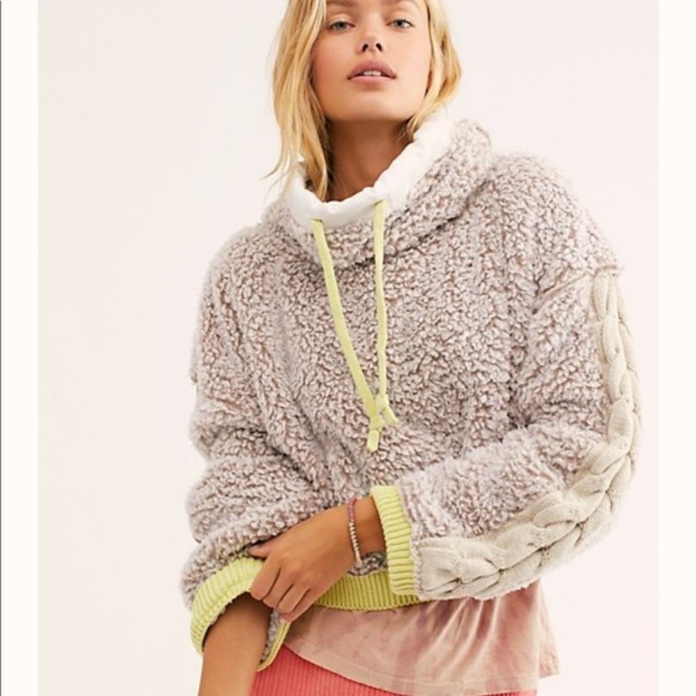 Free People Wild Heart Fleece Pullover Small